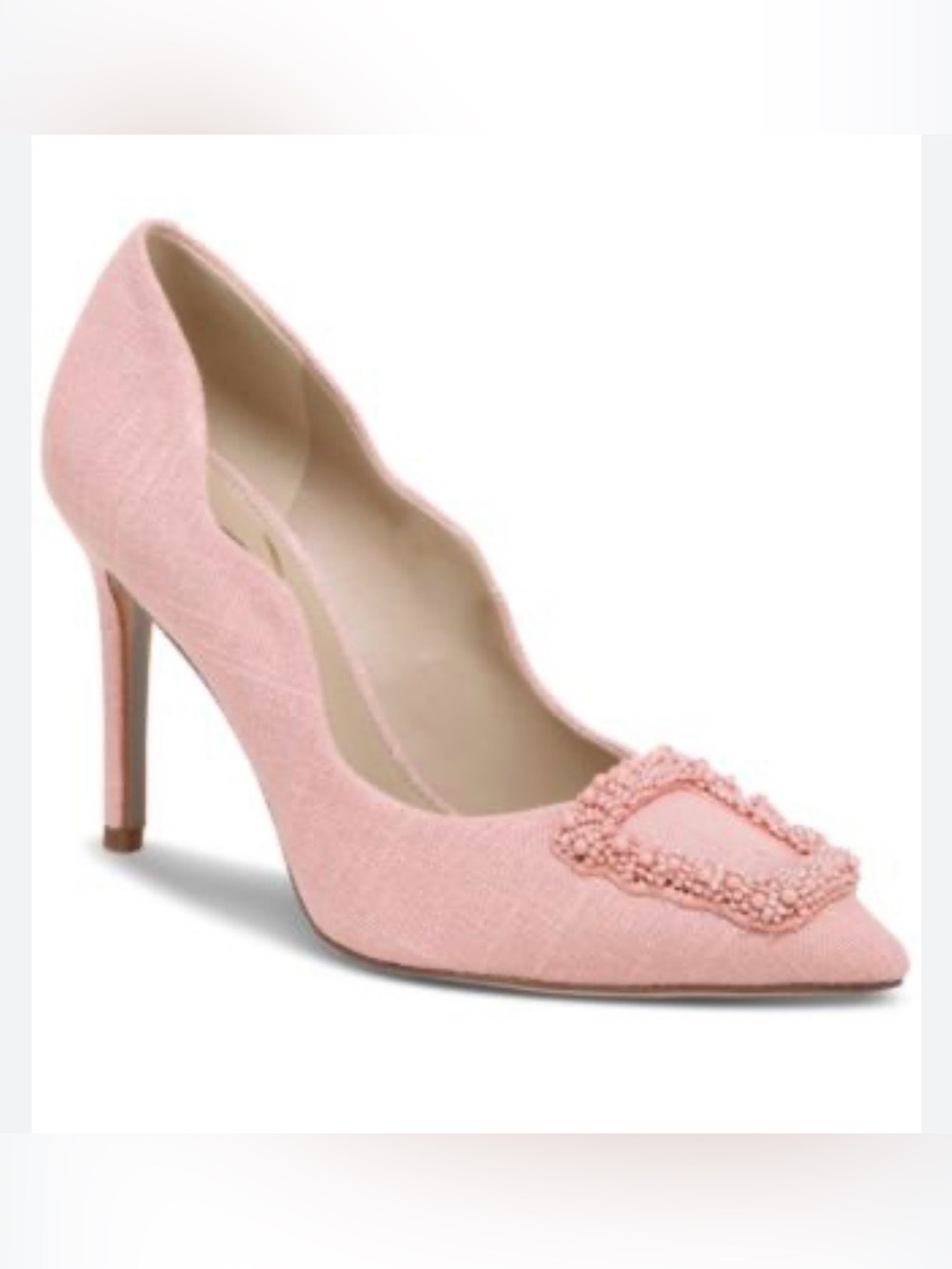 Sam Edelman Pink Beaded Pointed Toe Pumps